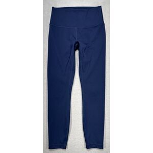Lululemon‎ Wunder Train High Rise Tight 24x25 Blue Leggings Crop Athleisure Gym